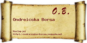 Ondreicska Borsa névjegykártya